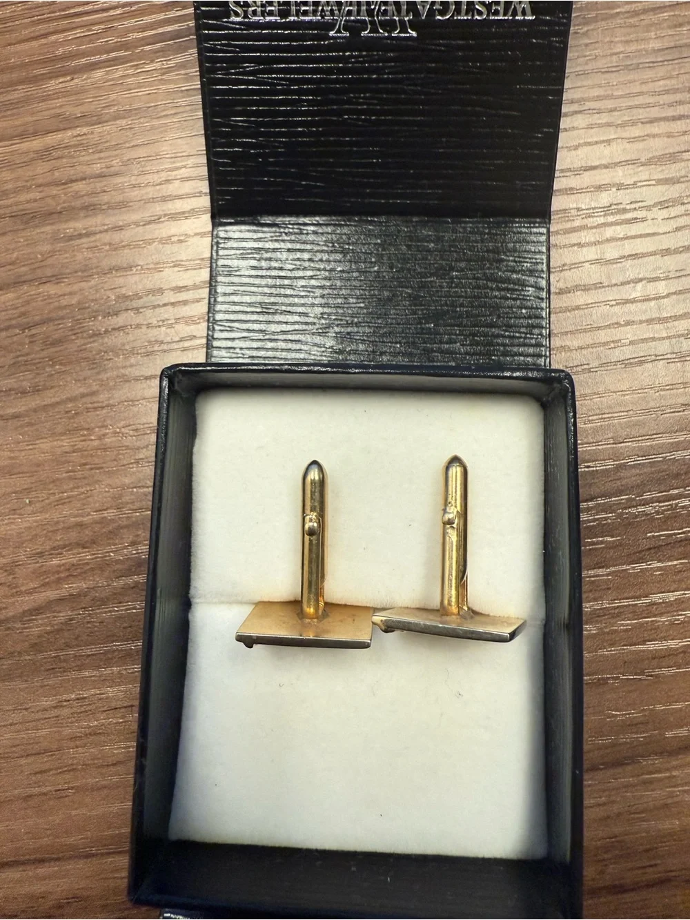 Gold Tone Wheat Accent Square Cufflinks - Men Accessories